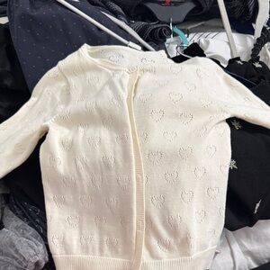 Bonton Cream Heart Pattern Sweater